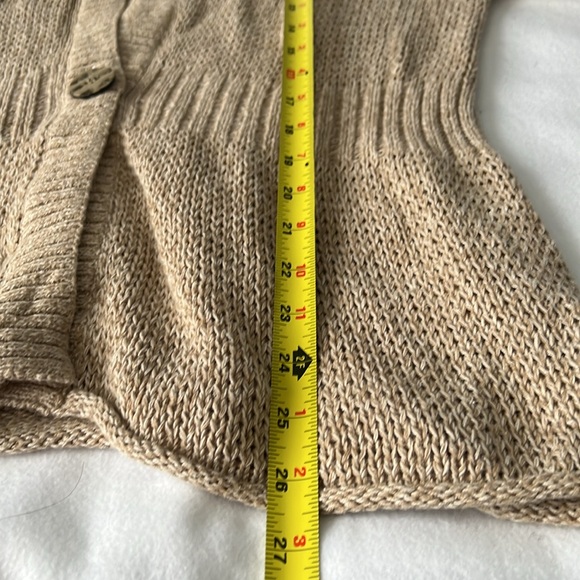 Eddie Bauer Womens 1 Button Cardigan Size XL Chunky Knit Beige Boho - Picture 4 of 6